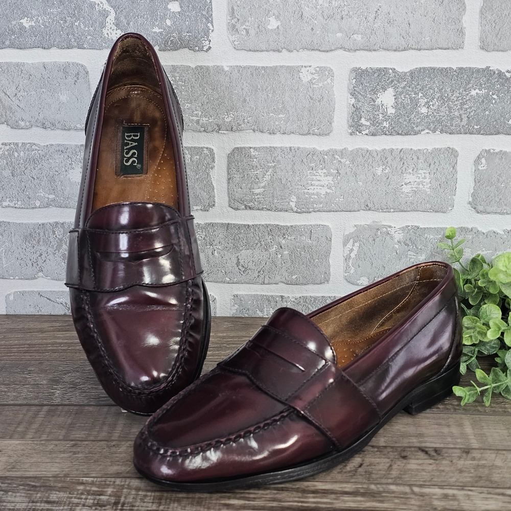 Vintage G.H. Bass Weejuns Logan Oxblood Penny Loafers Men's 9.5M Brazil 9206